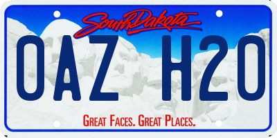 SD license plate 0AZH20