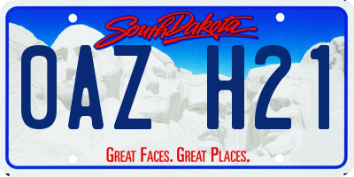 SD license plate 0AZH21