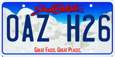 SD license plate 0AZH26
