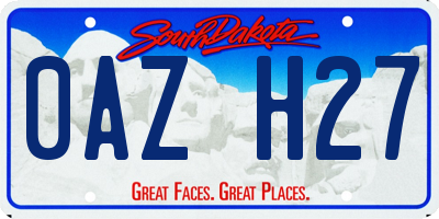 SD license plate 0AZH27