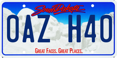 SD license plate 0AZH40