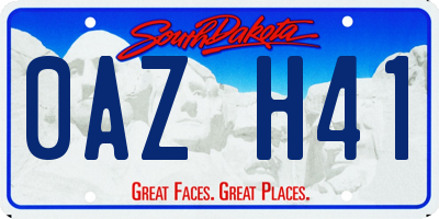 SD license plate 0AZH41