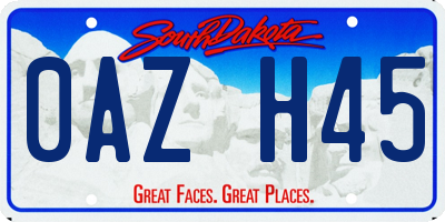 SD license plate 0AZH45