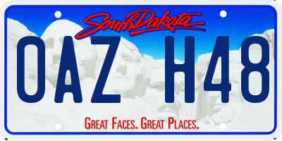 SD license plate 0AZH48
