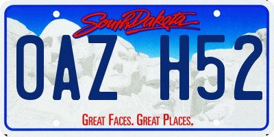 SD license plate 0AZH52