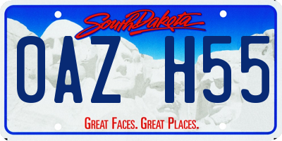 SD license plate 0AZH55