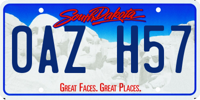SD license plate 0AZH57