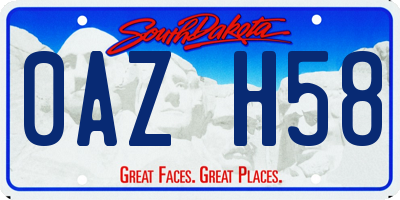 SD license plate 0AZH58