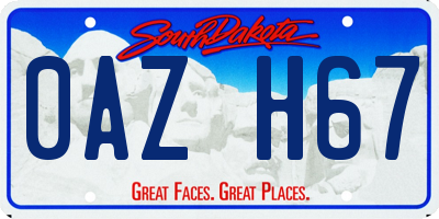 SD license plate 0AZH67