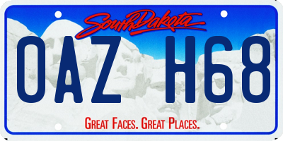 SD license plate 0AZH68