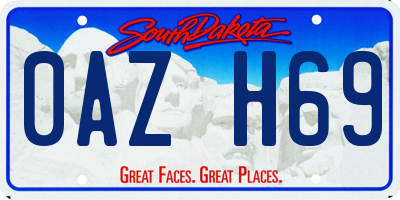 SD license plate 0AZH69