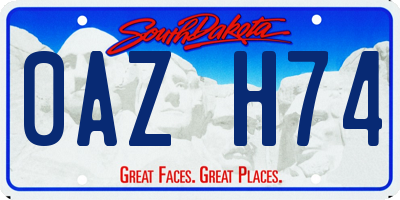 SD license plate 0AZH74