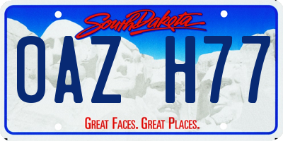 SD license plate 0AZH77