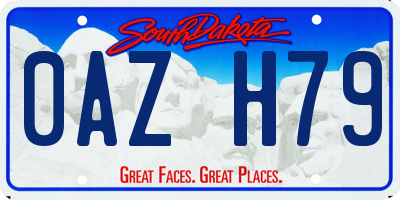 SD license plate 0AZH79