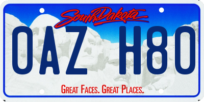 SD license plate 0AZH80
