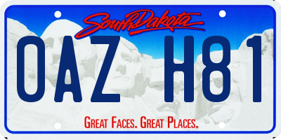 SD license plate 0AZH81