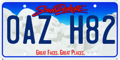 SD license plate 0AZH82