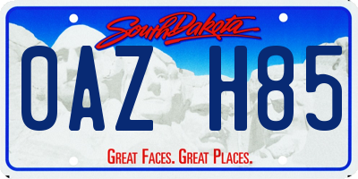 SD license plate 0AZH85