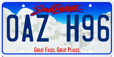 SD license plate 0AZH96