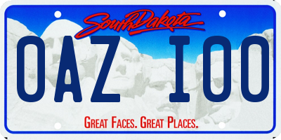 SD license plate 0AZI00