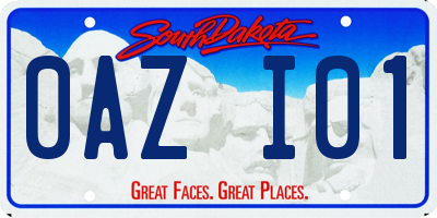 SD license plate 0AZI01