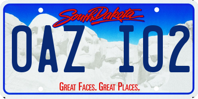 SD license plate 0AZI02