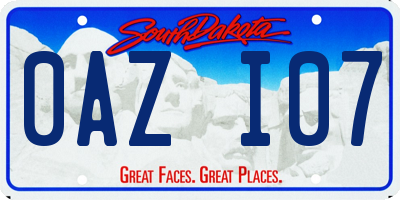 SD license plate 0AZI07