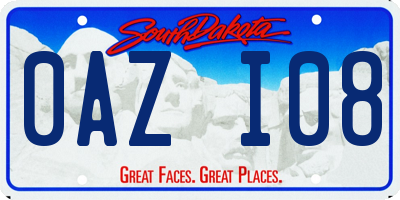 SD license plate 0AZI08