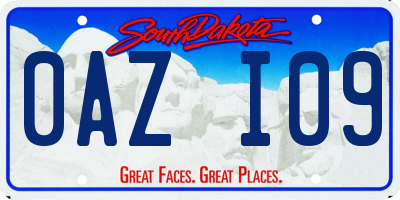 SD license plate 0AZI09