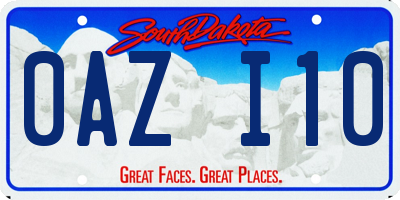 SD license plate 0AZI10