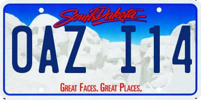 SD license plate 0AZI14