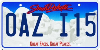 SD license plate 0AZI15