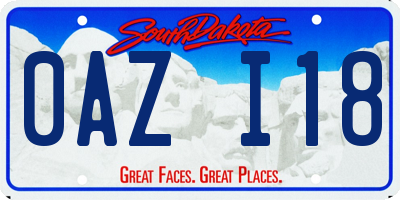 SD license plate 0AZI18