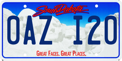 SD license plate 0AZI20