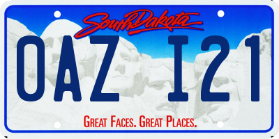 SD license plate 0AZI21