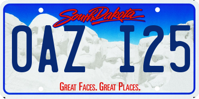 SD license plate 0AZI25