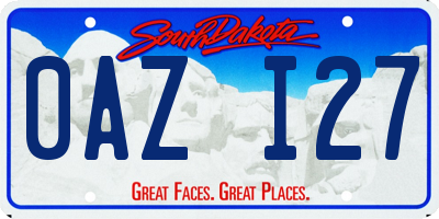 SD license plate 0AZI27