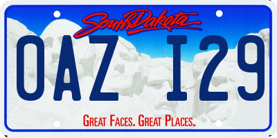 SD license plate 0AZI29