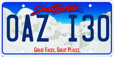 SD license plate 0AZI30