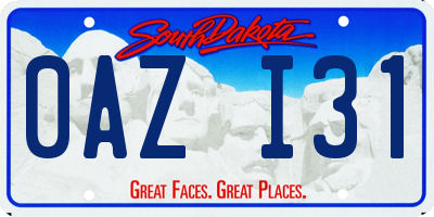 SD license plate 0AZI31