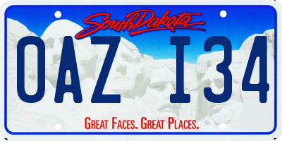 SD license plate 0AZI34
