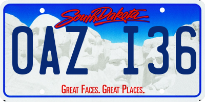 SD license plate 0AZI36