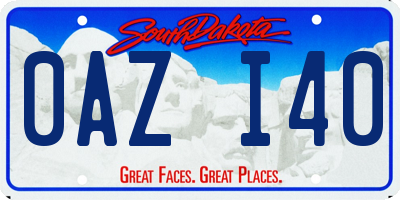 SD license plate 0AZI40