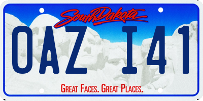 SD license plate 0AZI41