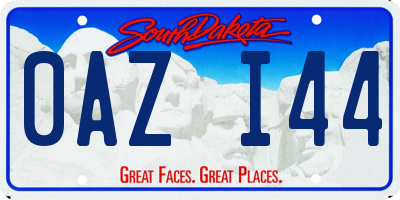 SD license plate 0AZI44