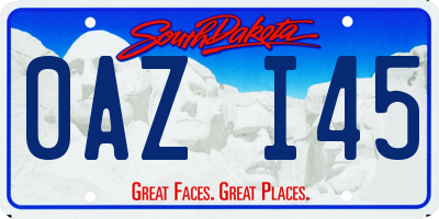 SD license plate 0AZI45