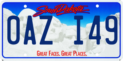 SD license plate 0AZI49