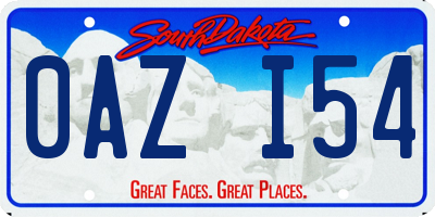 SD license plate 0AZI54