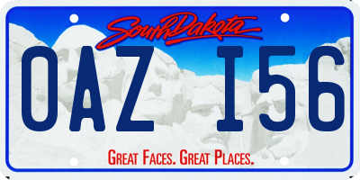SD license plate 0AZI56