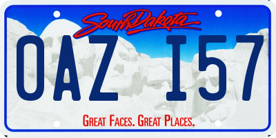 SD license plate 0AZI57